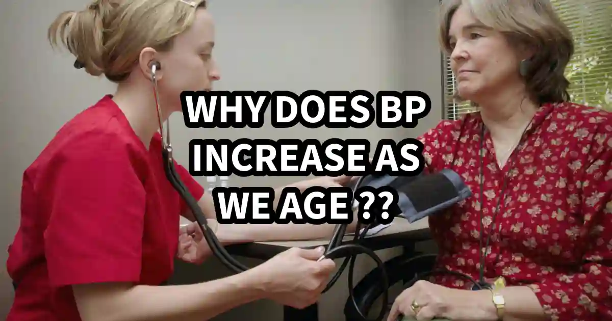 Nurse measuring blood pressure of an older woman, illustrating age-related hypertension and cardiovascular risk