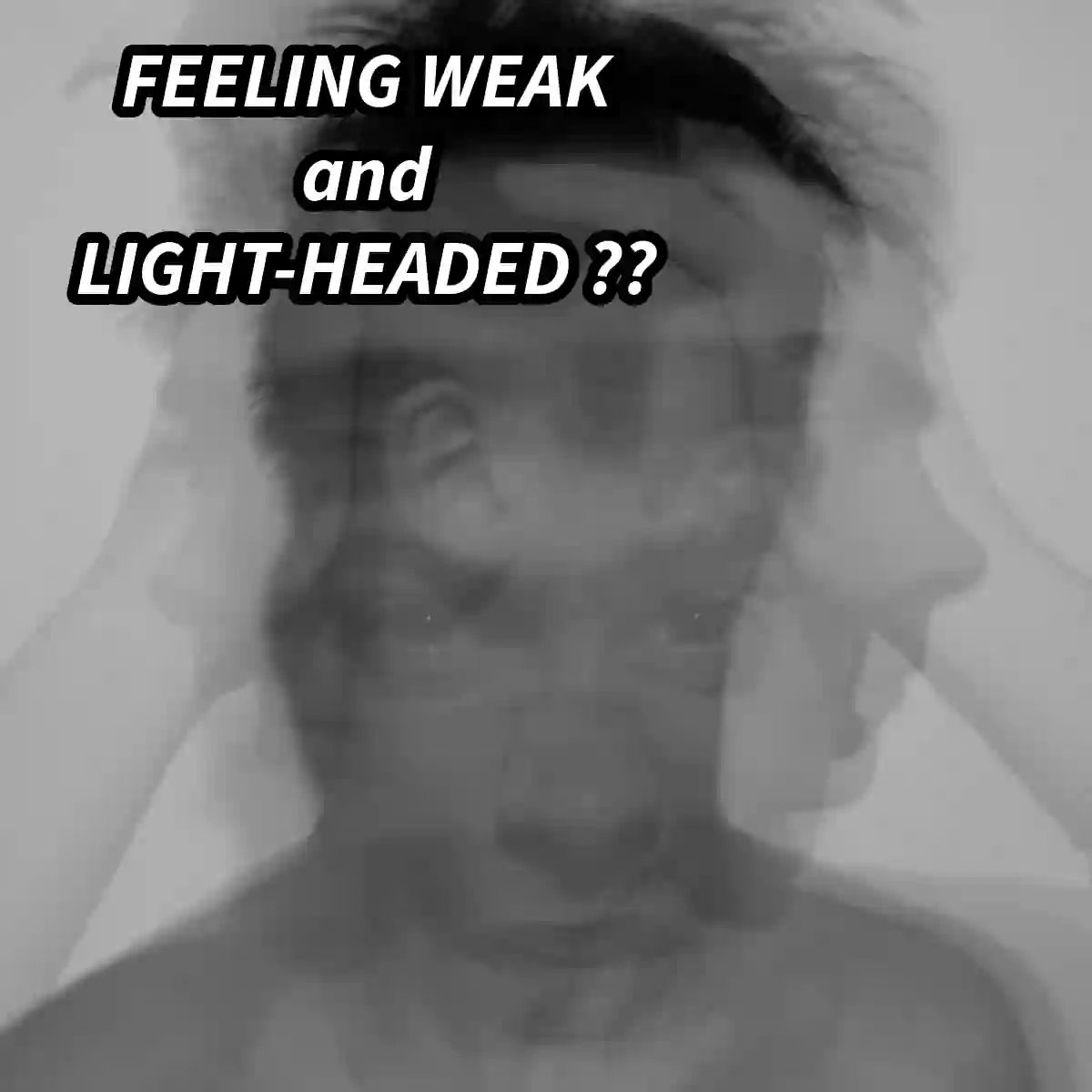 Person feeling shaky and lightheaded from low blood sugar after not eating